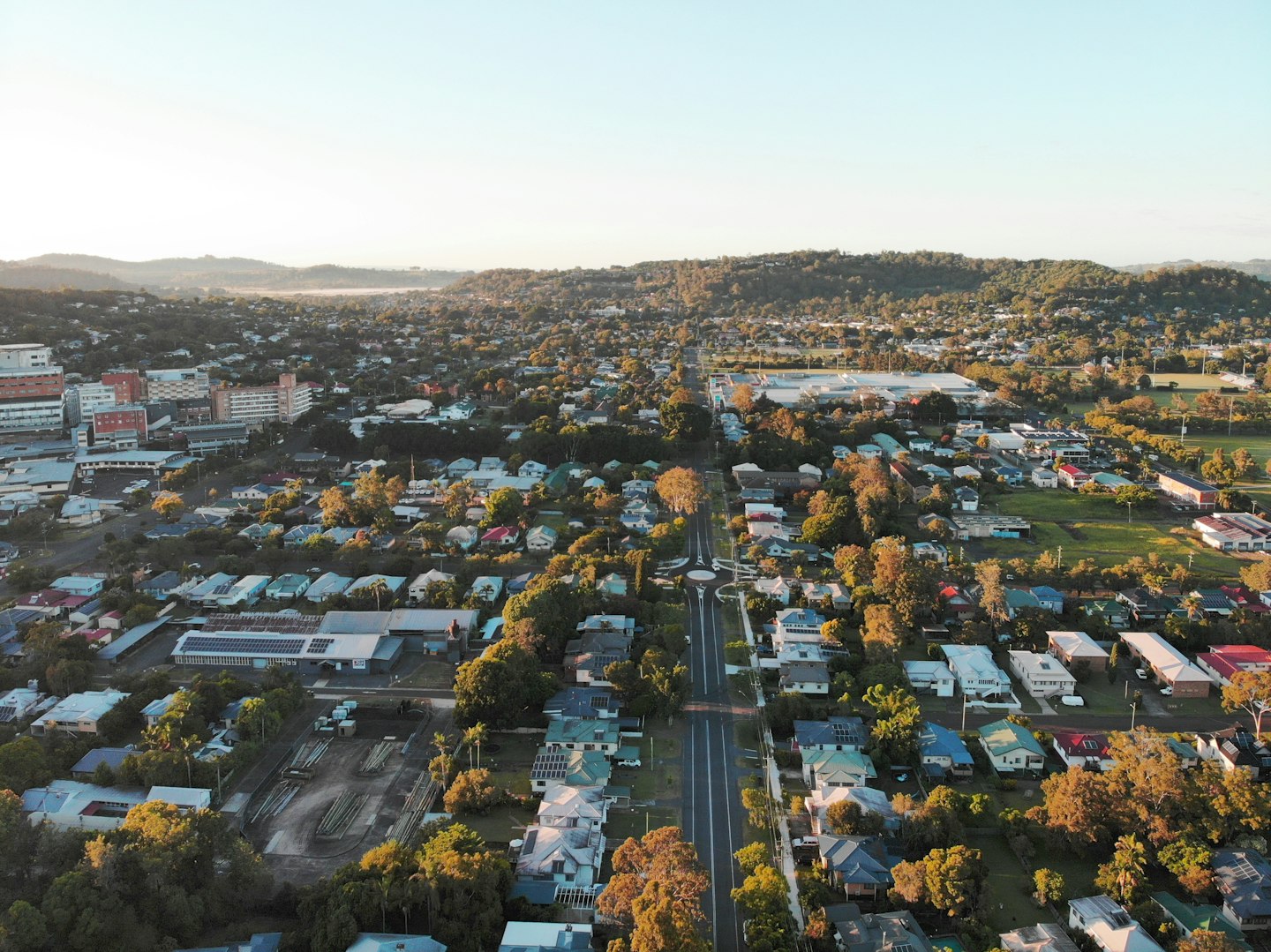 Looking over the Lismore CBD and surrounding hills